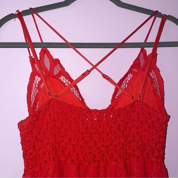 Impressions Lace Bralette Mini Dress Women M Babydoll Romantic Fairy Boho Eyelet - Picture 8 of 9